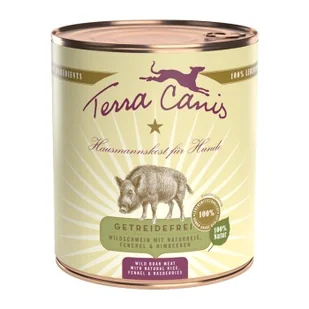 Terra Canis Classic Adult 6 x 800 g Dzik z ryżem naturalnym, koprem włoskim i malinami - Mokra karma dla psów - miniaturka - grafika 1