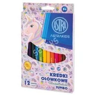 Przybory szkolne - Kredki ołówkowe okrągłe Jumbo Astrakids Unicorn 12 kolorów - miniaturka - grafika 1