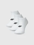 Skarpetki męskie - 4F Skarpetki casual przed kostkę (3-pack) męskie - białe 39-42 - miniaturka - grafika 1