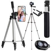 Selfie stick - Statyw tripod Alogy lekki z pilotem i torbą uchwyt na smartfon, telefon, aparat do zdjęć 105cm 4w1 - miniaturka - grafika 1