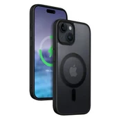 Etui i futerały do telefonów - Etui CRONG Hybrid Frost MAG Cover MagSafe do Apple iPhone 15 Plus Czarny - miniaturka - grafika 1