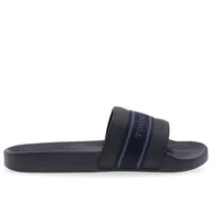Klapki i japonki damskie - Klapki Tommy Hilfiger Poolside With Webbing Slide FW0FW08529-DW6 - czarne - miniaturka - grafika 1