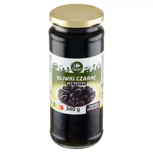 Carrefour Classic Oliwki czarne odmiana hojiblanca bez pestek 340 g - Warzywa w marynacie - miniaturka - grafika 1