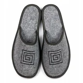 Kapcie męskie - NOWO, Kapcie męskie filcowe, nowoczesny haft, rozmiar 45 - miniaturka - grafika 1