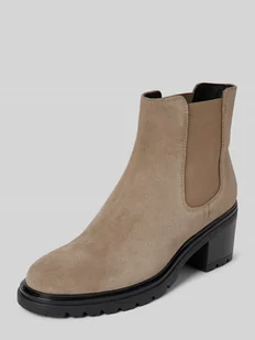 Buty skórzane z elastycznymi wstawkami model ‘DAMIANA’ - Kozaki damskie - miniaturka - grafika 1