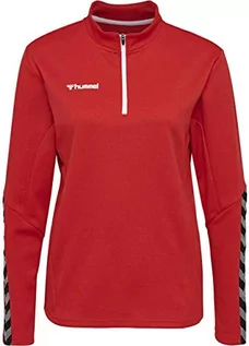 Bluzy damskie - Hummel damska bluza z suwakiem do połowy długości, True Red, M 204929-3062-M - grafika 1