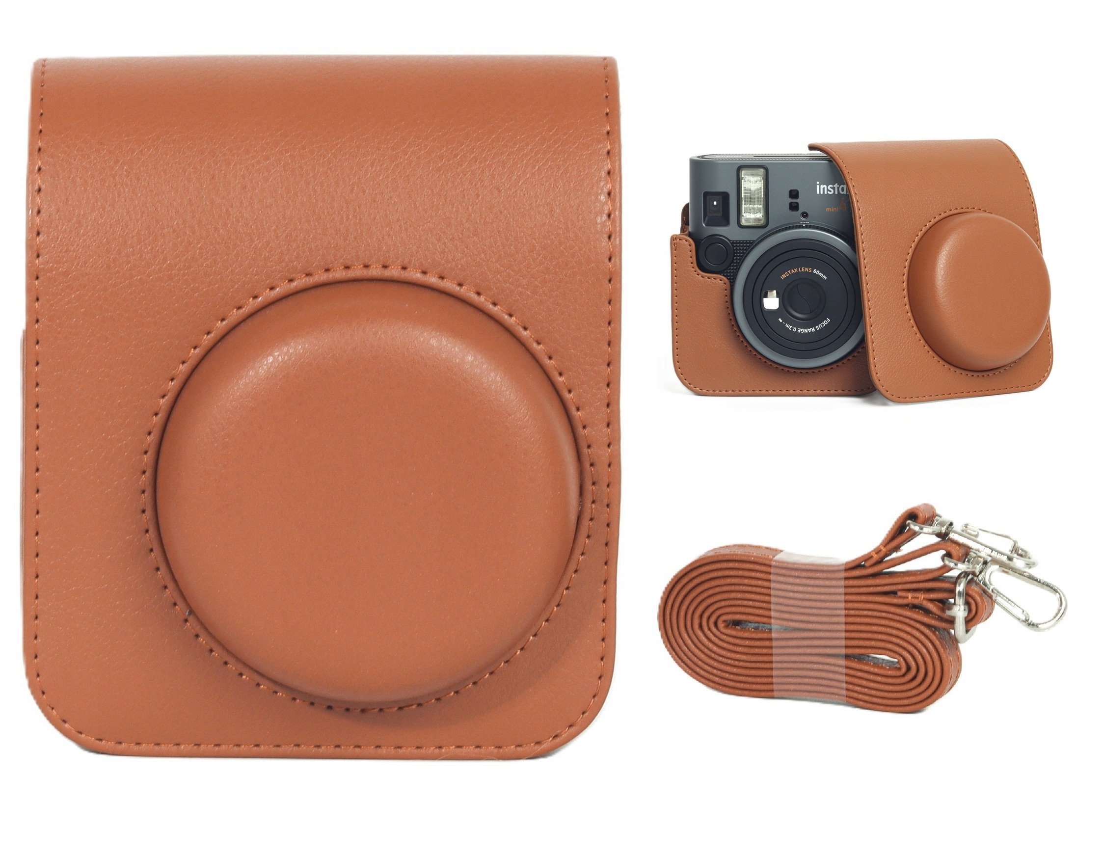 Futerał Etui Pokrowiec Case Na Aparat Do Aparatu Fujifilm Instax Mini 41 / Brązowy