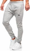 Spodnie sportowe męskie - Szare dresowe spodnie męskie Denley KK2231 - miniaturka - grafika 1