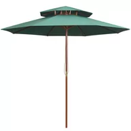 Parasole ogrodowe - Zielony parasol do ogrodu z podwójnym daszkiem - Serenity - miniaturka - grafika 1