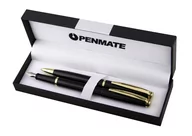 Zestawy piśmiennicze - PENMATE Komplet długopis + pióro wieczne Penmate virtuo czarny/złoty - miniaturka - grafika 1