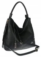 Torebki damskie - Torebka Damska listonoszka worek na ramię duża pojemna torba CH3324 Czarna - miniaturka - grafika 1