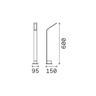 Ideallux Słupek ogrodowy LED Ideal Lux czarny 4000 K wysokość 60 cm aluminium - Lampy ogrodowe - miniaturka - grafika 1