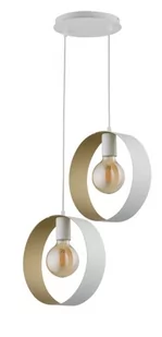 Sigma Stylowa lampa wisząca biura i domu HAPPY E27 60W szer. 38cm biały złoty 32290 - Lampy sufitowe - miniaturka - grafika 1