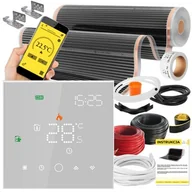Ogrzewanie podłogowe - Folia grzewcza na podczerwień MISSION AIR 160 W/m2 Black Silver PTC 30m2 (30m x 100cm) + regulator Leo Bialy Wi-Fi | Bezpłatny transport - miniaturka - grafika 1