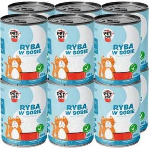 PetPot Karma mokra dla dorosłego kota Ryba w sosie 12x415g - Mokra karma dla kotów PetPot Karma mokra dla dorosłego kota Ryba w sosie 12x415g - Mokra karma dla kotów - miniaturka - grafika 1