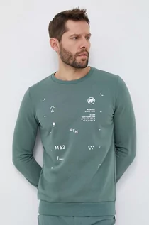 Bluzy męskie - Mammut bluza Core Logo męska kolor zielony z nadrukiem - grafika 1