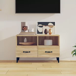 Lumarko Szafka pod telewizor, dąb sonoma, 80x36x50 cm - Szafki RTV - miniaturka - grafika 1