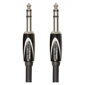 Inne akcesoria gitarowe - Roland Black Serie kabel połączeniowy stereo wtyk jack 6,3 mm, długość: 1 m RCC-3-TRTR RCC-3-TRTR - miniaturka - grafika 1
