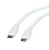 Kable USB - ROLINE Kabel USB 2.0, C-C, M/M, 60W, silikonowy, biały, 1 m - miniaturka - grafika 1