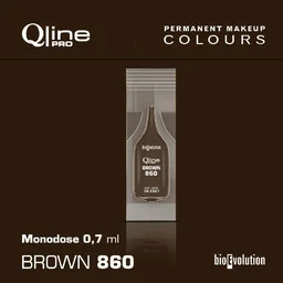 Jednorazowy pigment do makijażu permanentnego brwi Bioevolution Brown 860 Qline Pro 0,7ml monodose - Pozostałe akcesoria kosmetyczne - miniaturka - grafika 1