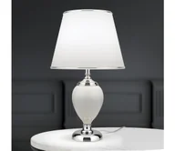 Lampy stojące - Orion LA 4-1229 - Lampa stołowa OVUM 1xE27/40W/230V 48 cm ceramika biały/chrom - miniaturka - grafika 1