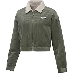 adidas Damska kurtka sportowa sztruksowa dziedzictwo zielony/przezroczysty brąz 34 - Kurtki damskie - miniaturka - grafika 1