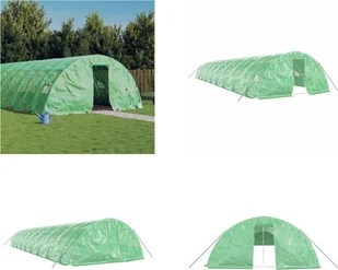 vidaXL Szklarnia z ramą stalową zielona 90 m² 18x5x2,3 m - Szklarnia - Szklarnie - Tunel foliowy - Szklarnia wolnostojąca - Szklarnie ogrodowe - miniaturka - grafika 1