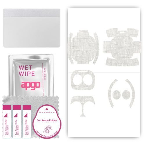 folia naklejka skórka strukturalna na TYŁ+BOKI do Samsung Galaxy Buds 2 - Tkanina Biała - apgo SKINS