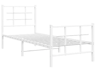 Białe pojedyncze łóżko metalowe 80x200 cm - Alester - Łóżka Białe pojedyncze łóżko metalowe 80x200 cm - Alester - Łóżka - miniaturka - grafika 1