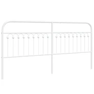 Inne meble do sypialni - vidaXL Metalowe wezgłowie, białe, 200 cm - miniaturka - grafika 1
