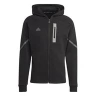 Bluzy męskie - Bluza z kapturem męska adidas Designed for GameDay czarna IC8044-XS - miniaturka - grafika 1