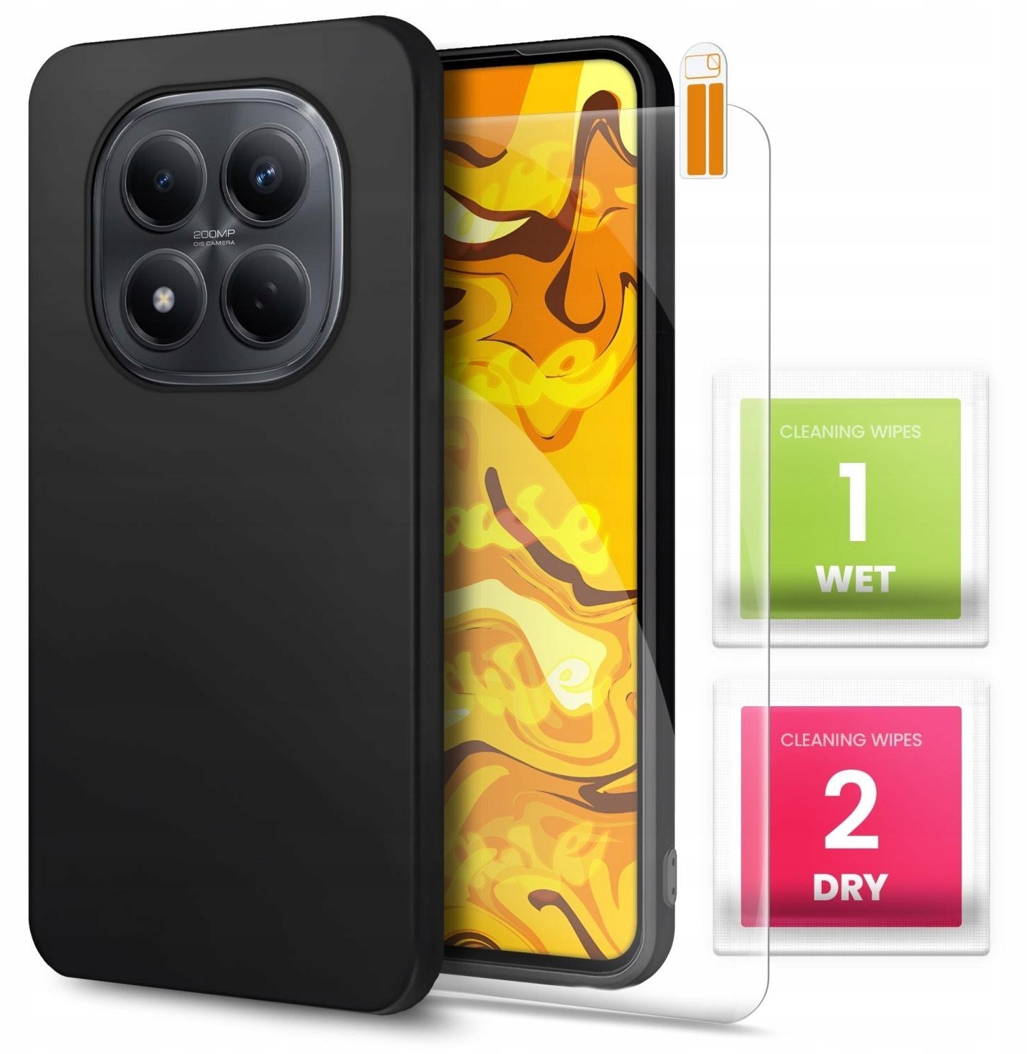 Hello Case Etui Do Xiaomi Redmi Note 15 Pro 4G Czarne, Matowe, Silikonowe Szkło