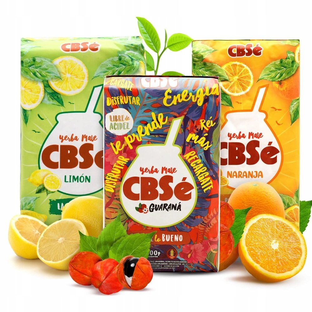 Zestaw Yerba Mate CBSe Energia Guarana Naranja Limon 3x500g 1,5kg