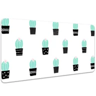 Podkładki na biurko - Podkładka na biurko Wzór z kaktusami 100x50 cm - miniaturka - grafika 1