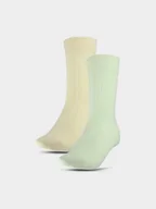 Skarpetki damskie - Damskie skarpetki casual (2-pack) 4F 4FWSS25USOCF375 - multikolor - miniaturka - grafika 1