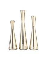 Świeczniki - Świecznik Metalowy 3 szt. Komplet Gold - miniaturka - grafika 1