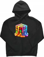 Bluzy dla dziewczynek - Bluza dziecięca Prezent urodziny Śmieszna grafika Kostka kaptur R-3-4 A710 - miniaturka - grafika 1