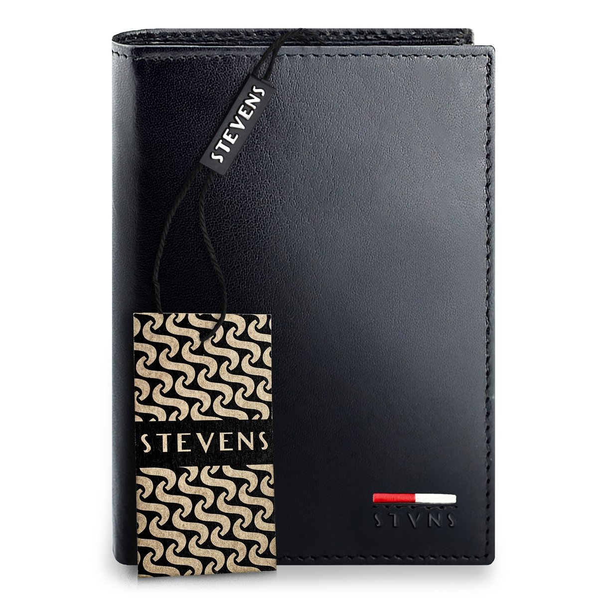 Portfel Męski Skórzany Stevens Premium RFID Czarny z Sekcją Rozkładaną