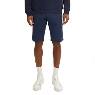 TOM TAILOR Męskie Bermudy szorty lniane 1030021, 29430 - Blue Navy Leaf Design, 32 - Spodenki damskie - miniaturka - grafika 1