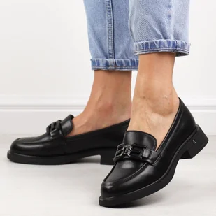 Czarne skórzane mokasyny damskie Vinceza 63501 - Mokasyny damskie - miniaturka - grafika 1