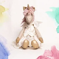 Lalki dla dziewczynek - Lalka lniana Karolina jednorożec boho maskotka len L - miniaturka - grafika 1