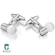 Spinki do mankietów i krawatów - Galante Spinki do mankietów Żarówka biała X2 PSN094 PSN094/137 - miniaturka - grafika 1