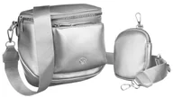 Torebki damskie - Miejska torebka damska listonoszka crossbody saszetka skóra ekologiczna Rovicky, srebrny - miniaturka - grafika 1
