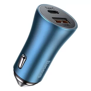 Baseus Golden Contactor Pro szybka ładowarka samochodowa USB Typ C / USB 40 W Power Delivery 3.0 Quick Charge 4+ SCP FCP AFC + kabel USB Typ C - Lightning niebieski (TZCCJD-03) - Kable USB - miniaturka - grafika 2