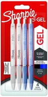 Długopisy - DŁUGOPIS S-GEL BIAŁE I SZAROBŁĘKINTE, WKŁADY: 2 NIEBIESKI I 2 CZARNE. BLISTER 4 SZT., SHARPIE - miniaturka - grafika 1