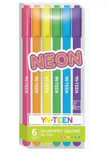 Długopis żelowy 6 kolorów Neon YN TEEN - Przybory szkolne - miniaturka - grafika 3