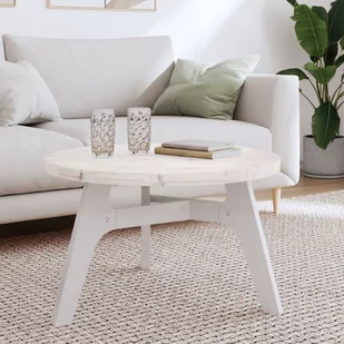 Blat do stołu, okrągły, biały, Ø70x3 cm, lite drewno sosnowe Lumarko! - Meble modułowe i akcesoria - miniaturka - grafika 1