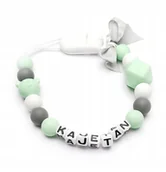 Akcesoria do smoczków - Silikonowa zawieszka do smoczka z imieniem KAJETAN - miniaturka - grafika 1