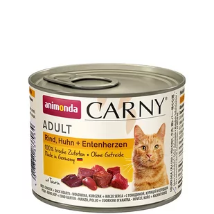 Animonda Carny Carny Adult Wołowina Kurczak i Kacze Serca 200g - Mokra karma dla kotów - miniaturka - grafika 1