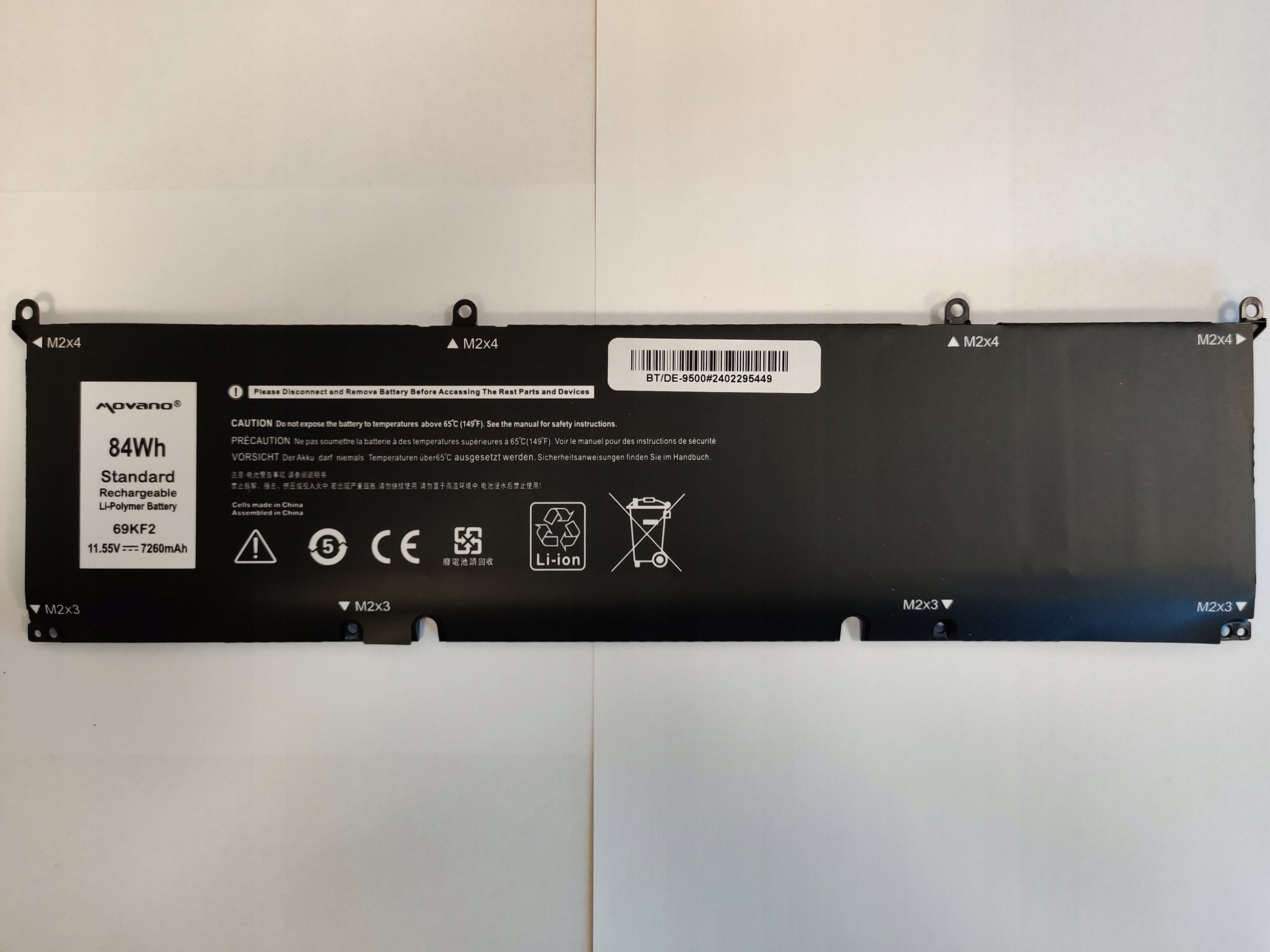 Bateria Movano Bateria 69KF2 do Dell Alienware M17 M15 R3 R4 Precision 5550 XPS 9500 9510